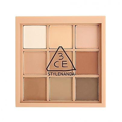 A palette containing nine shades of eyeshadow ranging from nude to vibrant, with a matte and shimmery finish, from 3CE by Stylenanda.