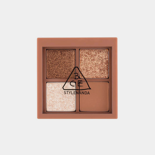A compact eyeshadow palette with a mix of matte and shimmer shades, 3CE Mini Multi Eye Color Palette 3.5g STYLENANDA KOOMIKO_Korean Skincare K-Beauty